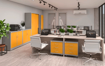 Móveis de aço são resistentes e versáteis